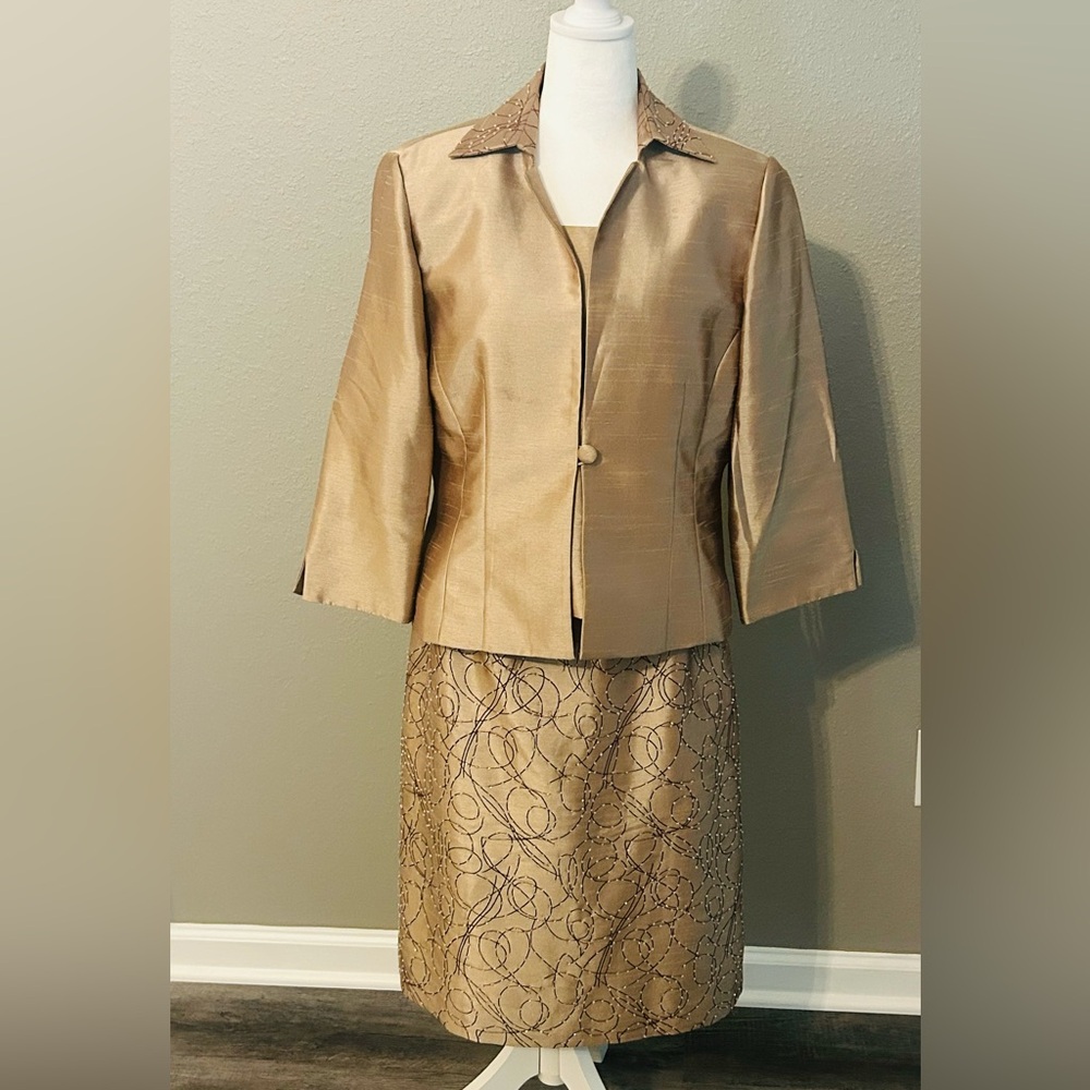 Jessica Howard 3 Piece Evening Wear Set Size 12 Jacket, Skirt, Sleeveless Top